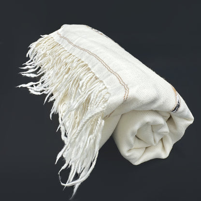 Wool Shawl Deluxe White (Islampuri)