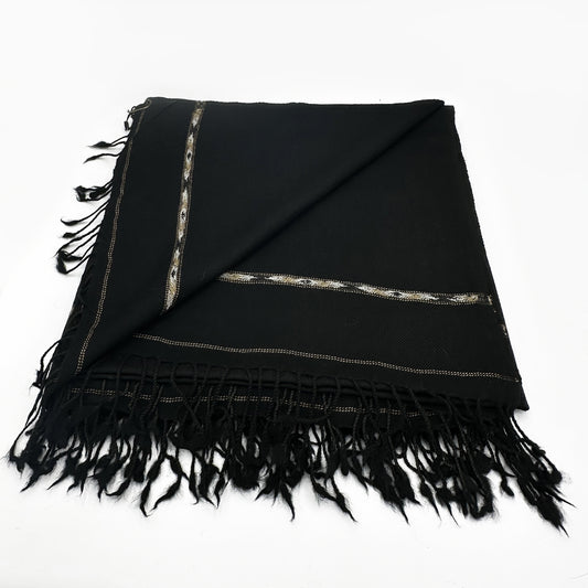 Wool Shawl Deluxe Black (Islampuri)