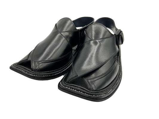 Triple Gear Peshawari Chappal Black